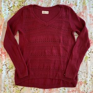 Hollister Dark Red Knit Sweater